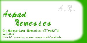 arpad nemcsics business card